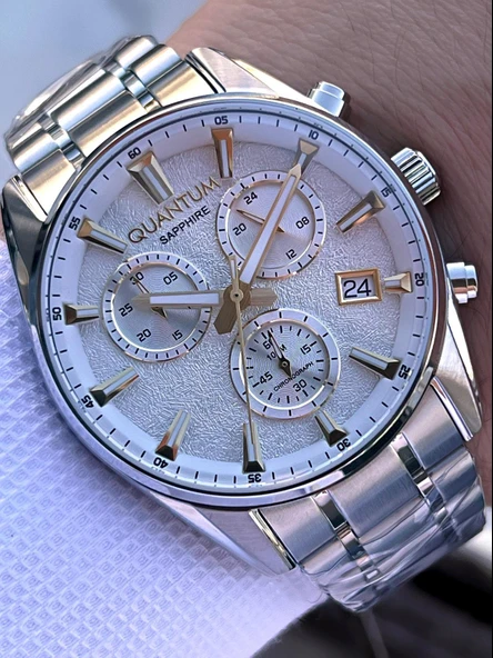 Quantum Sapphire Cizilmez Cam Çelik Kordon İç Kadran Fonksiyonları Aktif 10 Atm Erkek Kol Saat NQ330 ürün görseli
