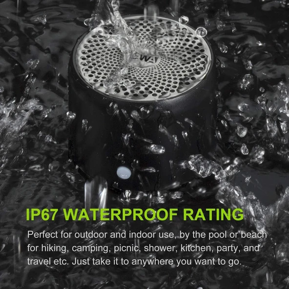 EWA A106Pro IPX7 Su Geçirmez Mini Taşınabilir Bluetooth Metal Hoparlör Gri - 6