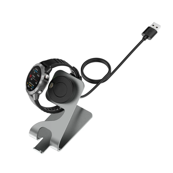 Garmin Venu 2 Plus Manyetik Metal Döner Şarj Tabanı Gri - 3