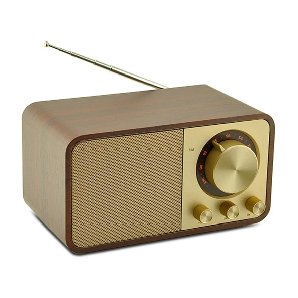 OneDer JY-66 Ahşap Kablosuz Bluetooth 5.0 Retro Klasik Hoparlör FM Radyo TF Kart U Disk AUX Destekli