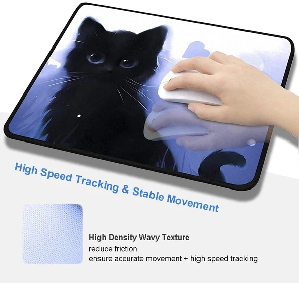 Kedi Karakterli Kaymaz E-spor Oyun Mouse Pedi 24x20 cm - 3