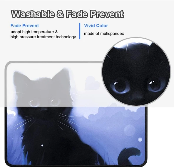 Kedi Karakterli Kaymaz E-spor Oyun Mouse Pedi 24x20 cm - 2