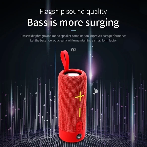 T G TG619 Taşınabilir Bluetooth Kablosuz Hoparlör Mavi Su Geçirmez Outdoor Bas Subwoofer AUX TF USB Destekli - 3