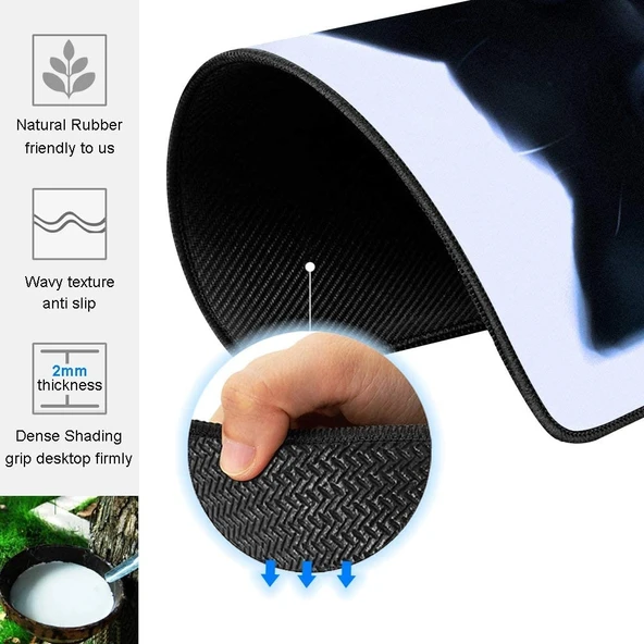 Kedi Karakterli Kaymaz E-spor Oyun Mouse Pedi 24x20 cm - 4
