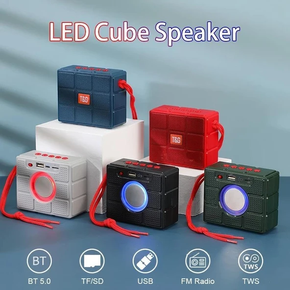 TG311 LED Fenerli Taşınabilir Bluetooth Hoparlör Siyah TF Kart FM AUX U Disk Destekli - 2