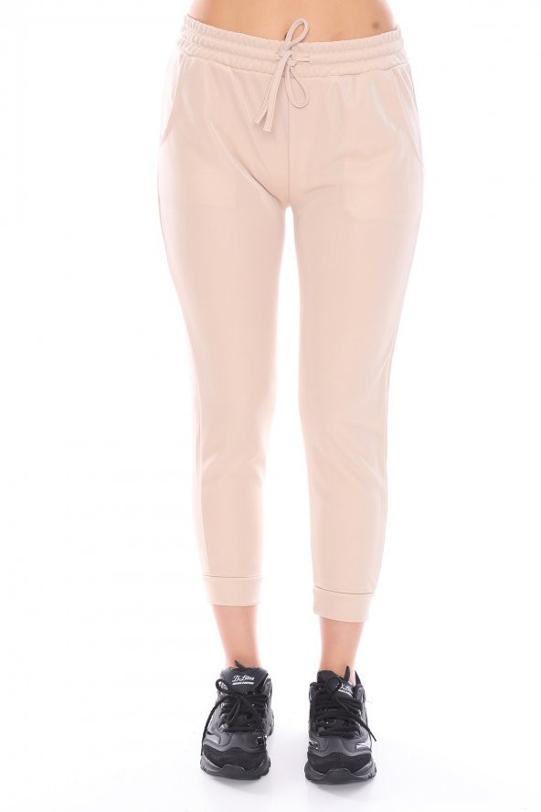 Yüksek Bel Simli Beli Lastikli Eşofman Altı - 7