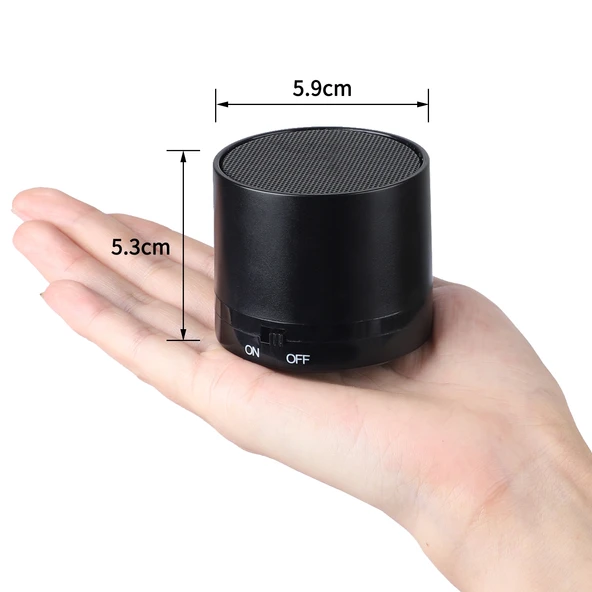 Mini Taşınabilir Kablosuz Bluetooth Subwoofer Hoparlör Siyah - 4