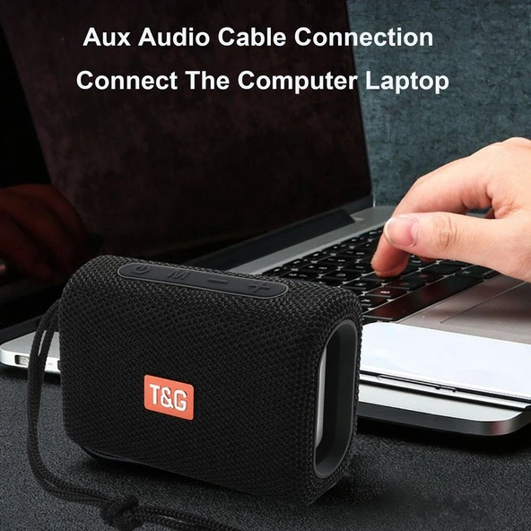 T G TG313 Taşınabilir Su Geçirmez Bluetooth Hoparlör Subwoofer Destekli TF Kart FM Radyo AUX Gül Altın - 4