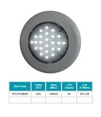 TAVAN LAMBA 24 LEDLİ 6500K BEYAZ (SU GEÇİRMEZ) (100 MM) (BUTONSUZ) SANEL 12V-24V SPOT