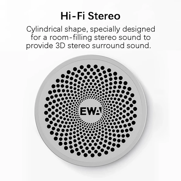 EWA A115 Taşınabilir Metal Bluetooth Hoparlör 105 Saat Pil Hifi Stereo Açık Hava Subwoofer Gri - 9
