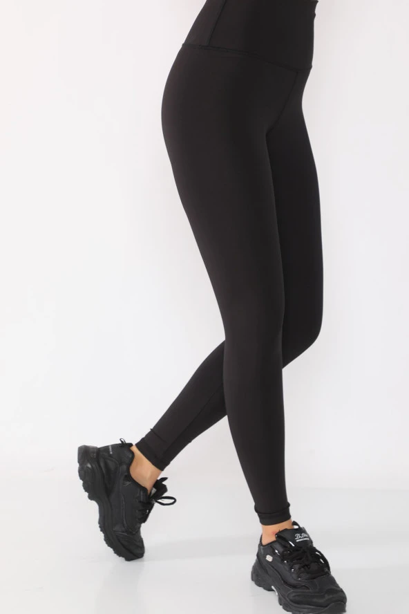 Yüksek Bel Dalgıç Kumaş Mat Toparlayıcı Tayt - 8