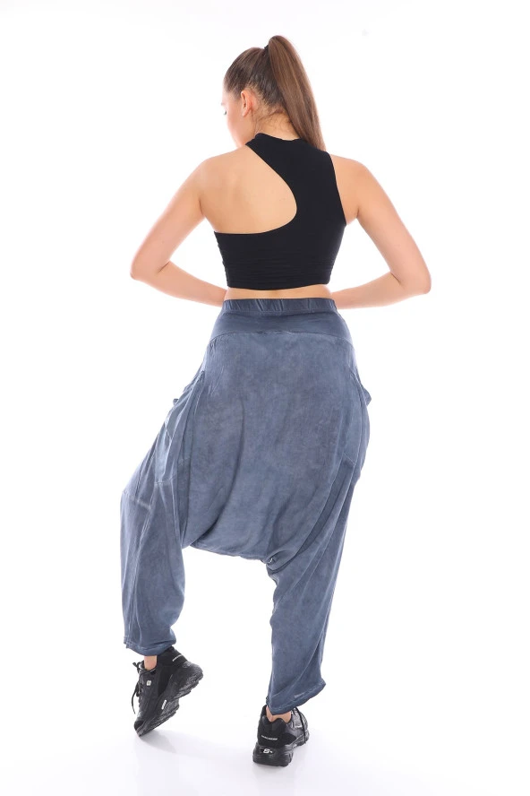 Klasik Tasarım Yandan Cepli Şalvar Pantolon - 4