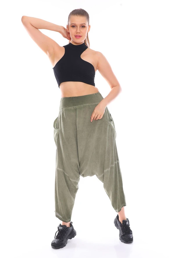 Klasik Tasarım Yandan Cepli Şalvar Pantolon - 6