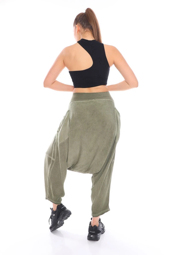 Klasik Tasarım Yandan Cepli Şalvar Pantolon - 8