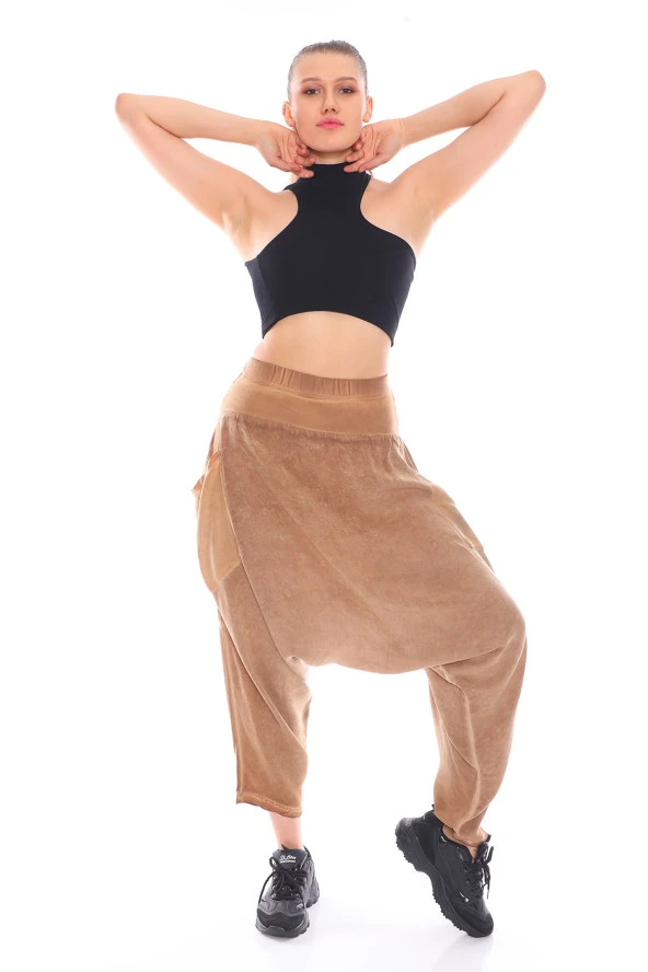 Klasik Tasarım Yandan Cepli Şalvar Pantolon - 9