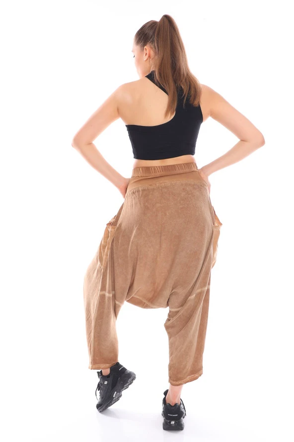 Klasik Tasarım Yandan Cepli Şalvar Pantolon - 12