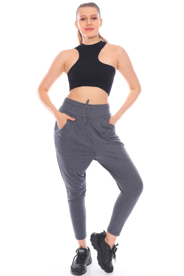 Yüksek Bel Viskos Kumaş Şalvar Pantolon - 2