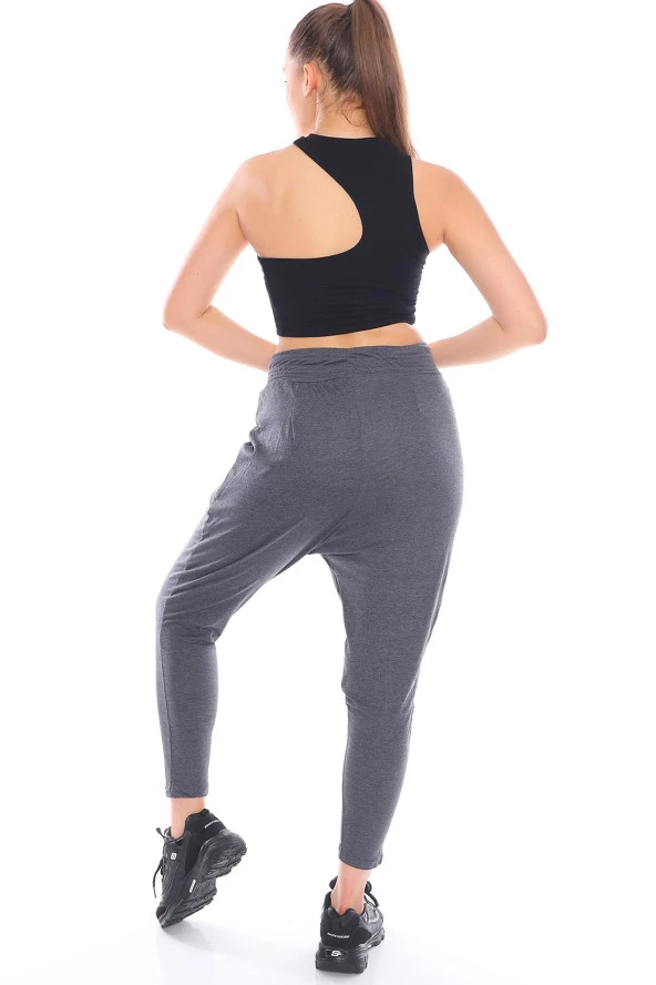 Yüksek Bel Viskos Kumaş Şalvar Pantolon - 5