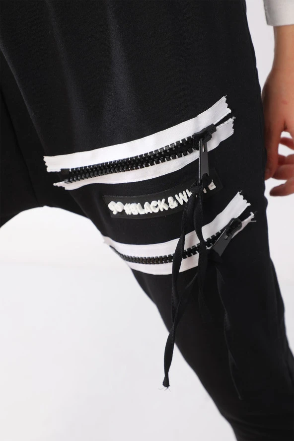 Yüksek Bel Fermuar Detaylı Modern Şalvar Pantolon - 3