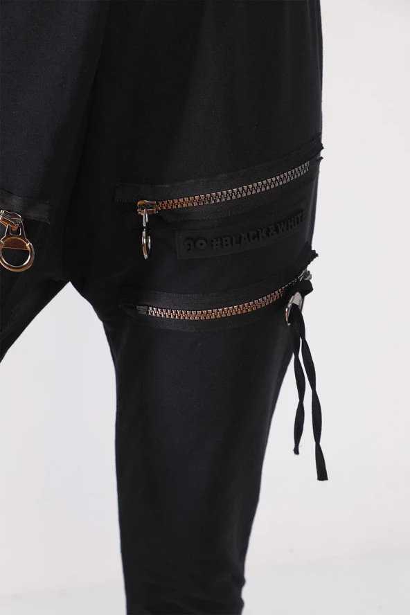 Yüksek Bel Fermuar Detaylı Modern Şalvar Pantolon - 8