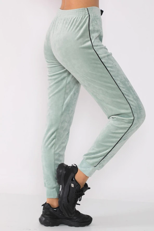 Yanları Biyeli Fransız Kadife Eşofman Altı - 2