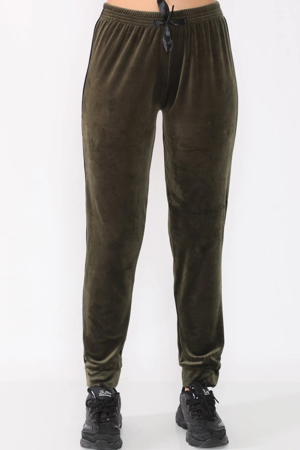 Yanları Biyeli Fransız Kadife Eşofman Altı - 4