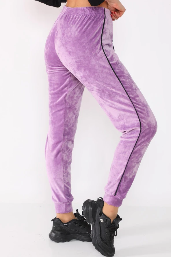 Yanları Biyeli Fransız Kadife Eşofman Altı - 6