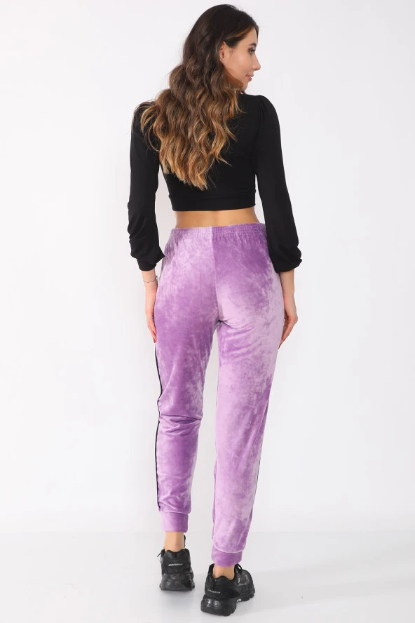 Yanları Biyeli Fransız Kadife Eşofman Altı - 11