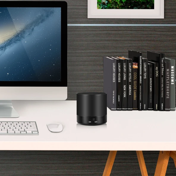 Mini Taşınabilir Kablosuz Bluetooth Subwoofer Hoparlör Siyah - 6