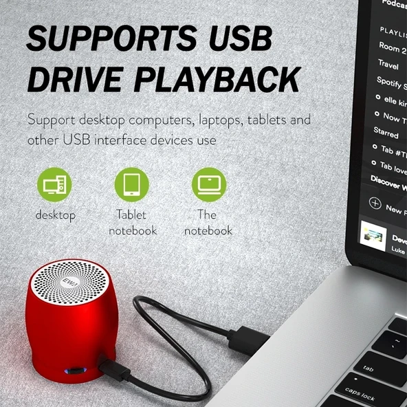 EWA A1 Taşınabilir TWS Bluetooth Kablosuz Hoparlör IPX5 Su Geçirmez Altın Renk - 4