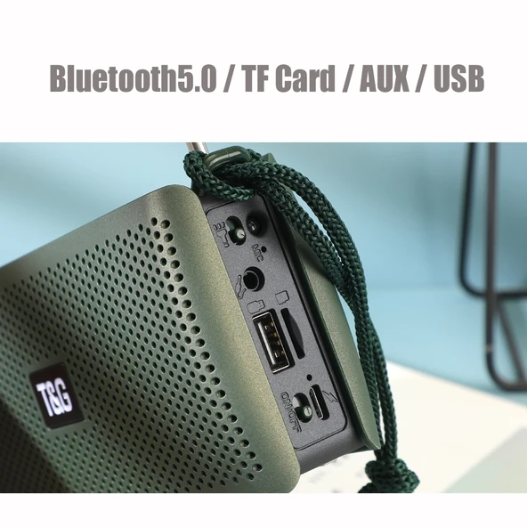 T G TG282 Taşınabilir Bluetooth Hoparlör Fenerli Yeşil TF Kart FM AUX U Disk Eller Serbest - 8