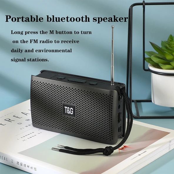T G TG282 Taşınabilir Bluetooth Hoparlör Mavi Fenerli TF Kart FM 35mm AUX U Disk Eller Serbest - 5