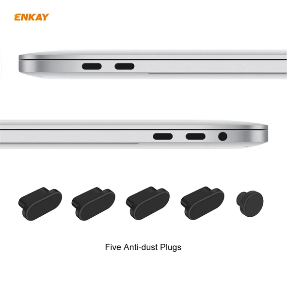 ENKAY 3ü1 Arada Kristal Laptop Koruyucu Kılıf Siyah MacBook Pro 13.3 inç A1708 (Touch Bar Yok) - 10