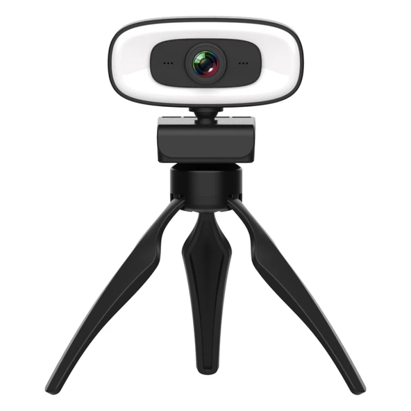 C10 2K HD USB Webcam 360 Derece Döner Üç Hızlı Dolgu Işığı Dahili Mikrofon - 1