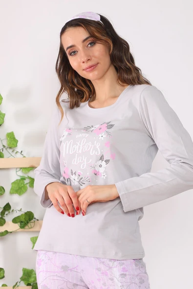 Baskılı Pamuklu Pijama Takımı - 2