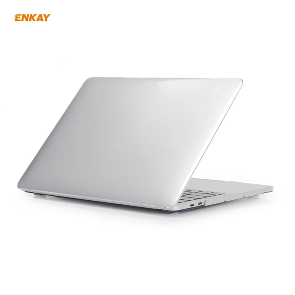 ENKAY 3'ü 1 Arada Kristal Şeffaf MacBook Pro 13.3 inç A2251 A2289 A2338 Dokunmatik Çubuklu Koruyucu Kılıf TPU Klavye Filmi ve Toz Tıkaç Seti - 2