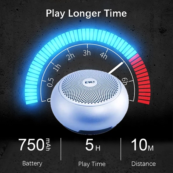 EWA A110 IPX5 Suya Dayanıklı Taşınabilir Mini Metal Kablosuz Bluetooth Hoparlör Altın - 12