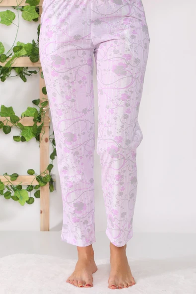 Baskılı Pamuklu Pijama Takımı - 6