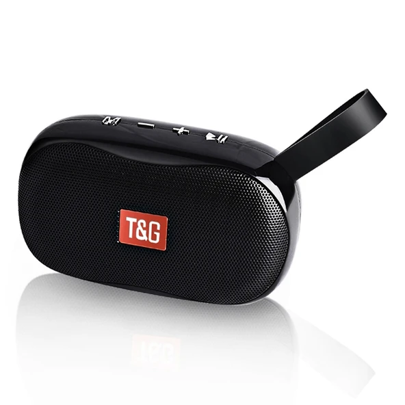 TG173 TWS Subwoofer Bluetooth Hoparlör Siyah Örgülü Kordon USB AUX TF Kart FM Destekli