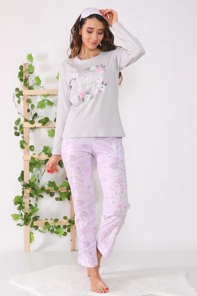 Baskılı Pamuklu Pijama Takımı