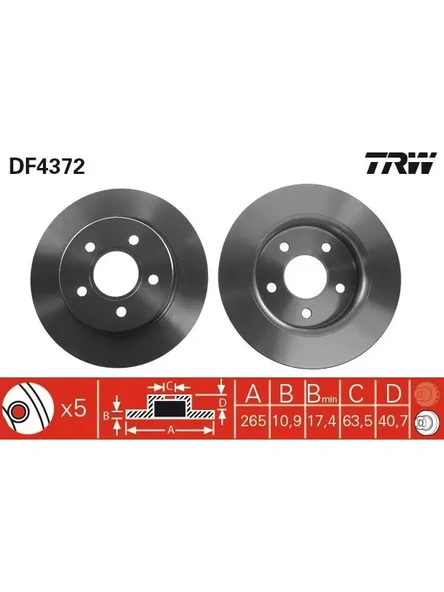 ARKA FREN DISKI FOCUS II 04 / FOCUS II C MAX 0307 C MAX 07 / 1,6TI 16V / 1,6TDCI / 1,8 MAZD