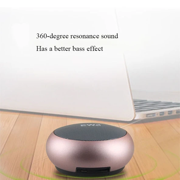 EWA A110 IPX5 Suya Dayanıklı Taşınabilir Mini Metal Kablosuz Bluetooth Hoparlör Altın - 10