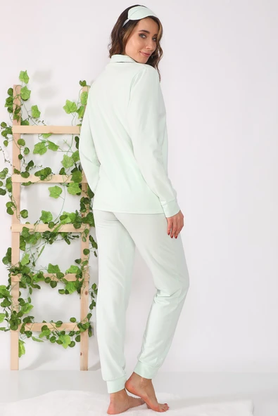 Likralı İçi Şardonlu Pamuklu Pijama Takımı - 3