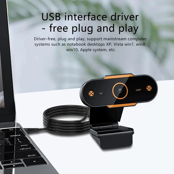 312 1080P HD USB 2.0 Masaüstü Kamera Webcam Mikrofonlu Tripodlu 1.3m Kablo - 10