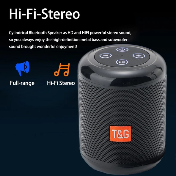T G TG519 TWS HiFi Taşınabilir Bluetooth Hoparlör Subwoofer Kablosuz Dış Mekan Koyu Yeşil - 5