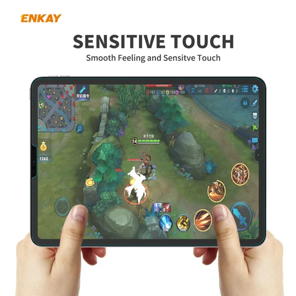 iPad Pro 11 2018 2022 Uyumlu 2li ENKAY Hat-Prince 0.33mm 9H Sertlikte 2.5D Patlamaya Dayanıklı Temperli Cam Ekran Koruyucu - 4