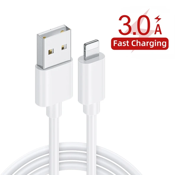 Apple Uyumlu 2si1 Arada 1 Metre USB 8 Pin Veri Kablosu ve 30W QC 3.0 4 USB Portlu Hızlı Seyahat Şarj Cihazı Beyaz - 4