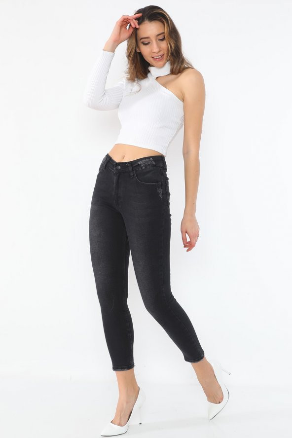 Yüksek Bel Full Likralı Kot Pantolon - 7