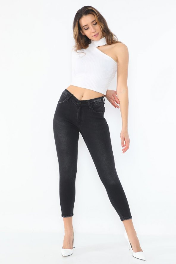 Yüksek Bel Full Likralı Kot Pantolon - 9