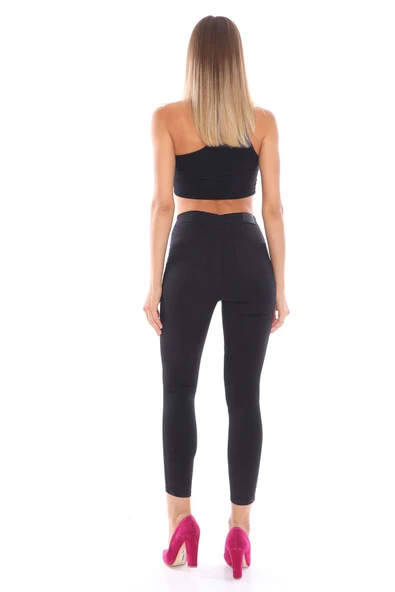 Yüksek Bel Likralı Dar Kesim Toparlayıcı Kot Pantolon - 12